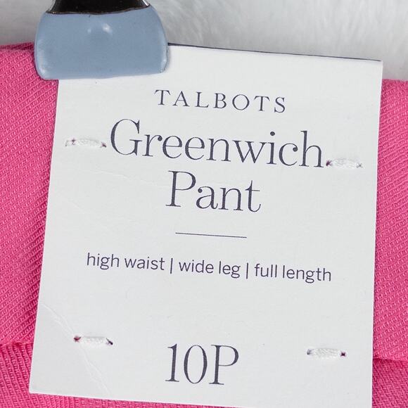 Talbots Greenwich Pants 10P Pink Geranium Linen Wide Leg High Waist NWT - Picture 10 of 12